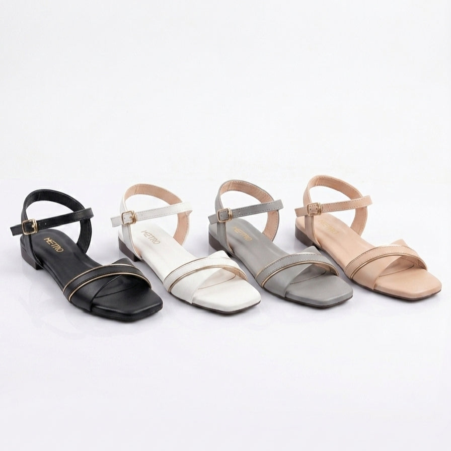 Ankle Wrap WHITE Flat Sandals for Women