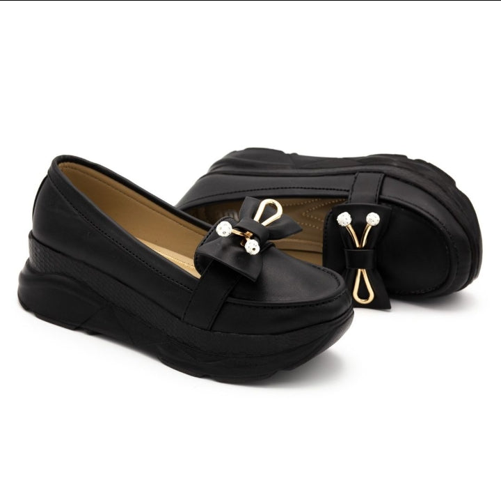Famous Wedge Loafers for Women - BLACK