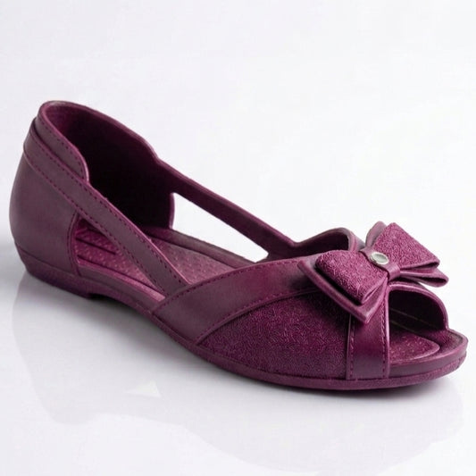 Bow-Tie Open Shoes Casual Pumpy for Women - PURPLE