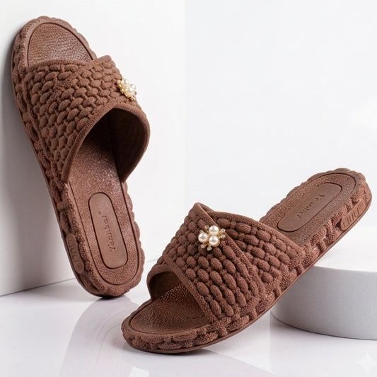Tata BROWN Casual Slides for Women