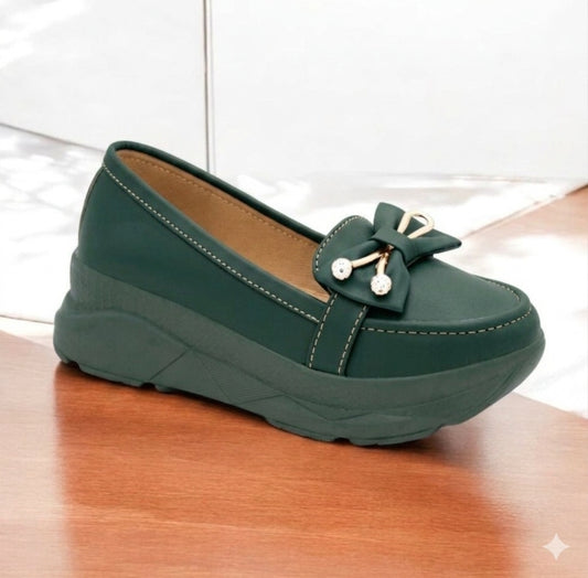Famous Wedge Loafers for Women - GREEN