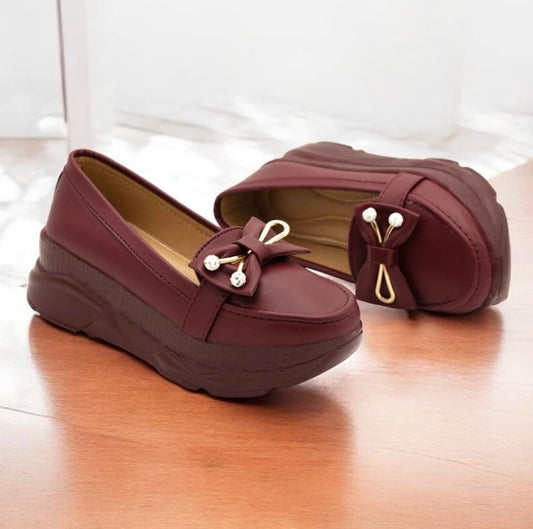 Famous Wedge Loafers for Women - MAROON