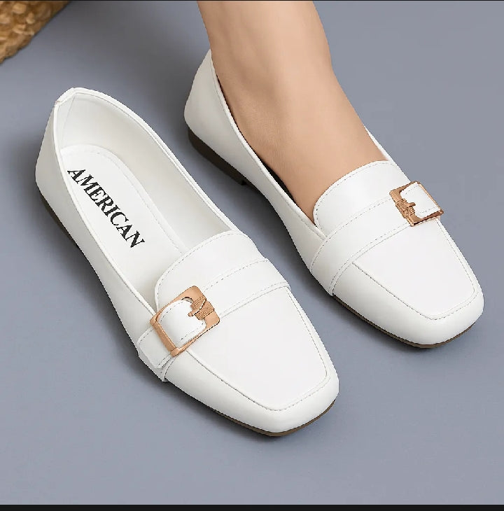 European WHITE Formal Loafers & Moccasins for Women