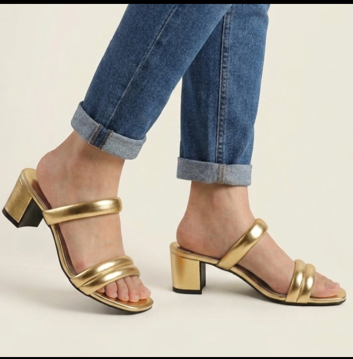 Nude Patent SILVER Block Heel Sandals