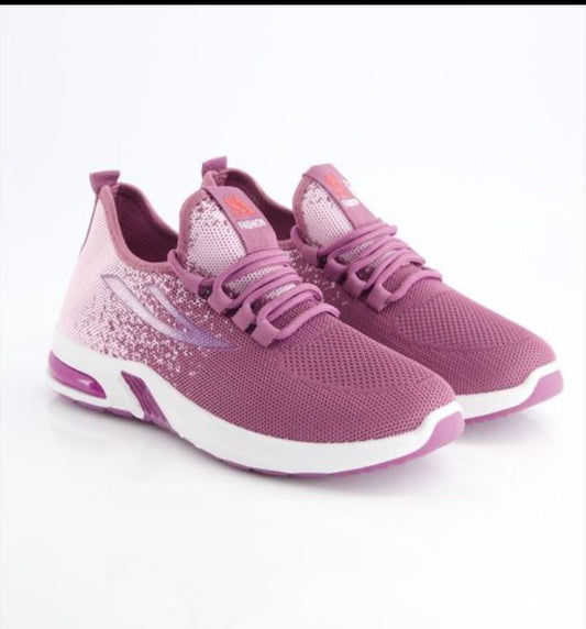 Women Laces Skechers Shoes Low Cut Sneakers - PURPLE