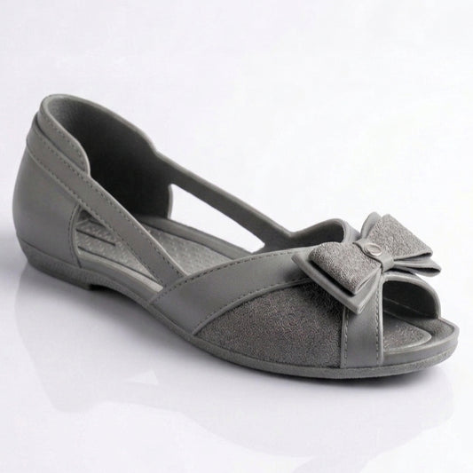 Bow-Tie Open Shoes Casual Pumpy for Women - GREY