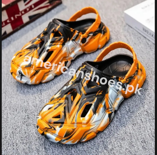 Geometric Texture EVA Clogs for Mens - ORANGE SPRAY