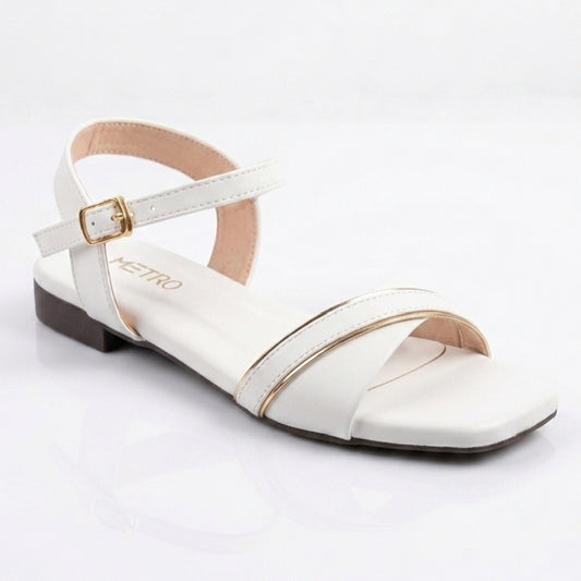 Ankle Wrap BLACK Flat Sandals for Women