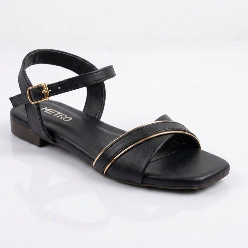 Ankle Wrap BEIGE Flat Sandals for Women