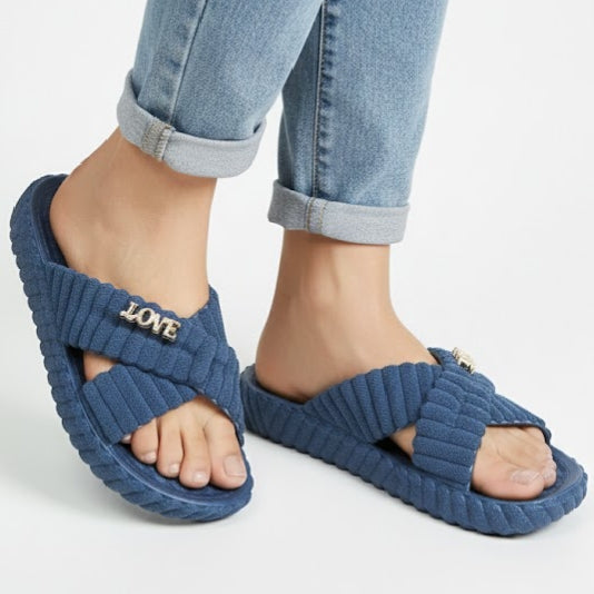 LOVE Cross House Slippers for Women - BEIGE