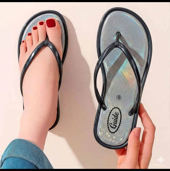 Glittery RED Flip Flops for Women