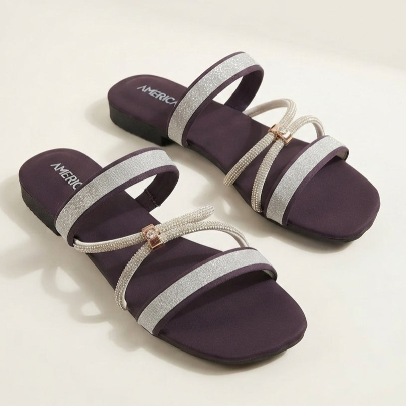 Elegant PURPLE Flat Slippers