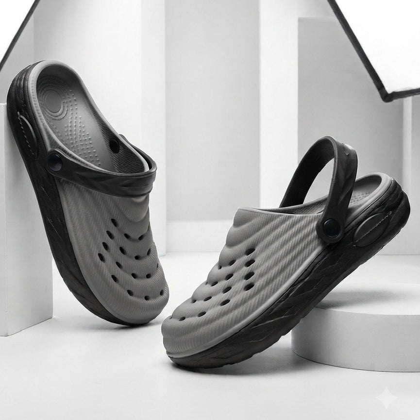 Dual-Tone GREY Ghulab Crocs & Clogs for Mens