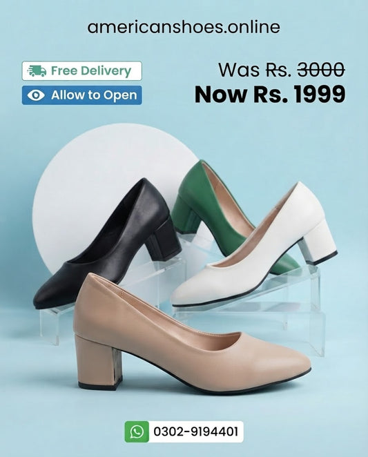 European Fashion Block Heel Pumps & Court Shoes for Women