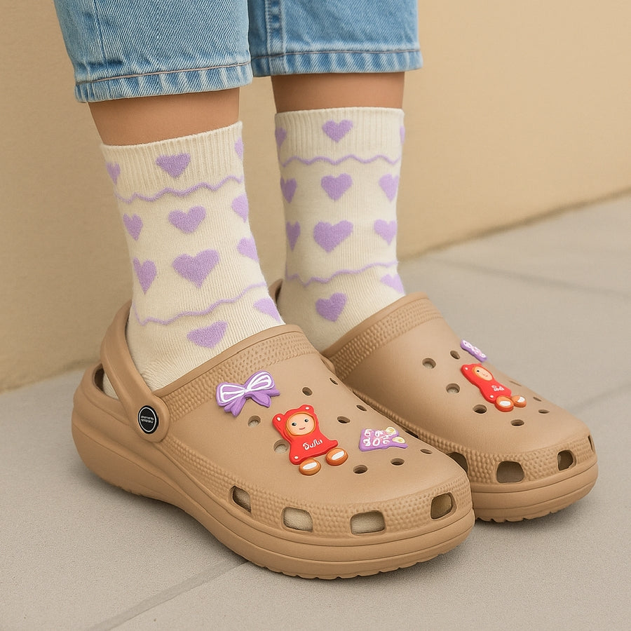 Women Air Clogs & Crocs - BROWN