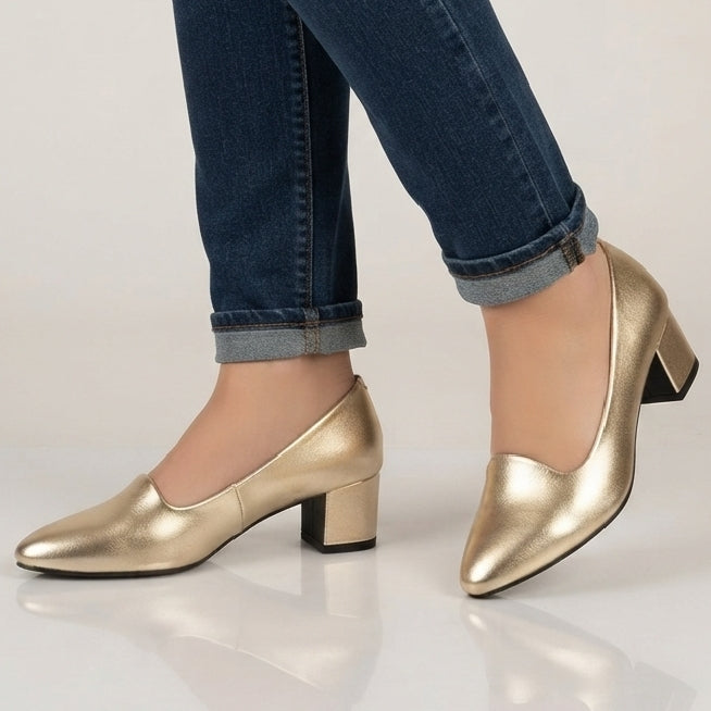 Patent Heel Pumps, Court Shoes in Black, Gold, Silver
