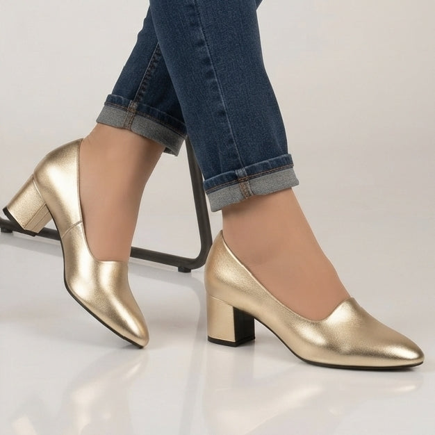 Patent Heel Pumps, Court Shoes in Black, Gold, Silver