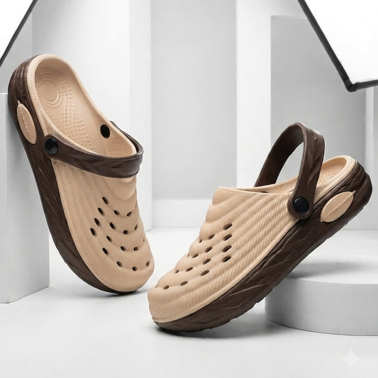 Dual-Tone BEIGE Ghulab Crocs & Clogs for Mens