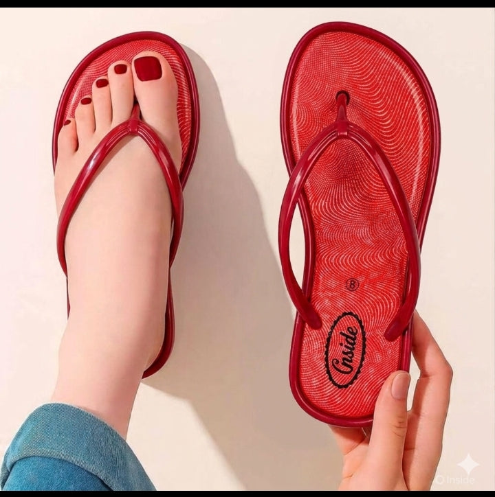 Glittery RED Flip Flops for Women