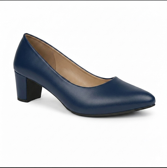 Formal NAVY BLUE Heel Court Shoes for Women