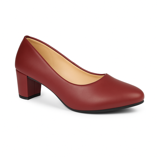 Formal MAROON Heel Court Shoes for Women
