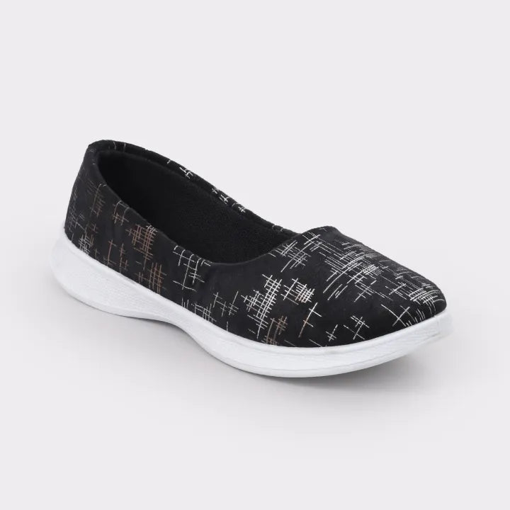 Canvas Shoes Printed - BLACK