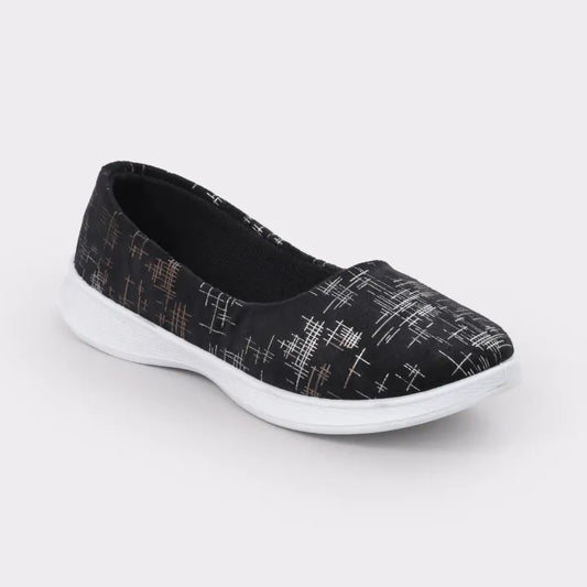 Canvas Shoes Printed - BLACK