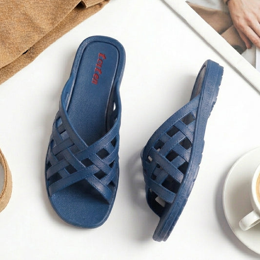 Strips BLUE House Slippers for Women