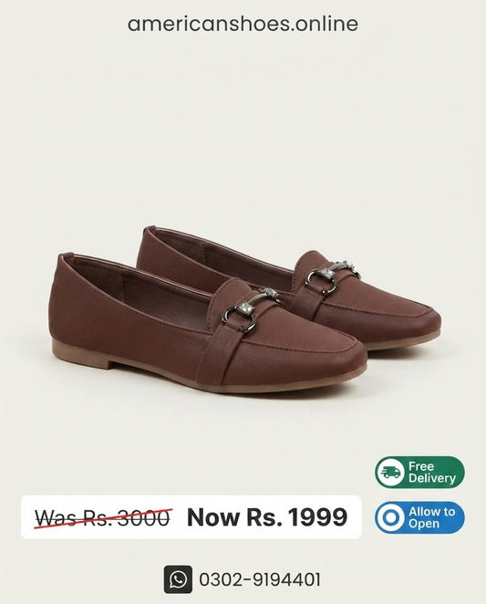 Chic Dark Closed-Toe Flat Loafers Shoes for Women