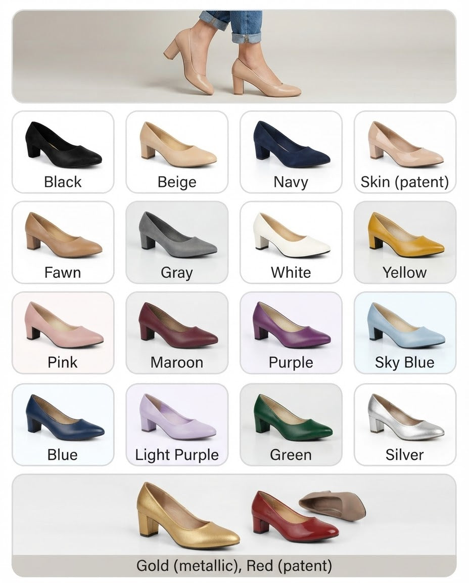 European Fashion Block Heel Pumps & Court Shoes for Women
