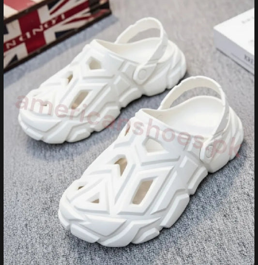 Geometric Texture EVA Clogs for Mens - WHITE