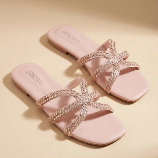 Scorpian Shape PINK Flat Sandals for Women