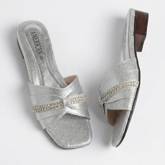 Flat Patent Silver, Gold, Gray, Peach Sandals for Women