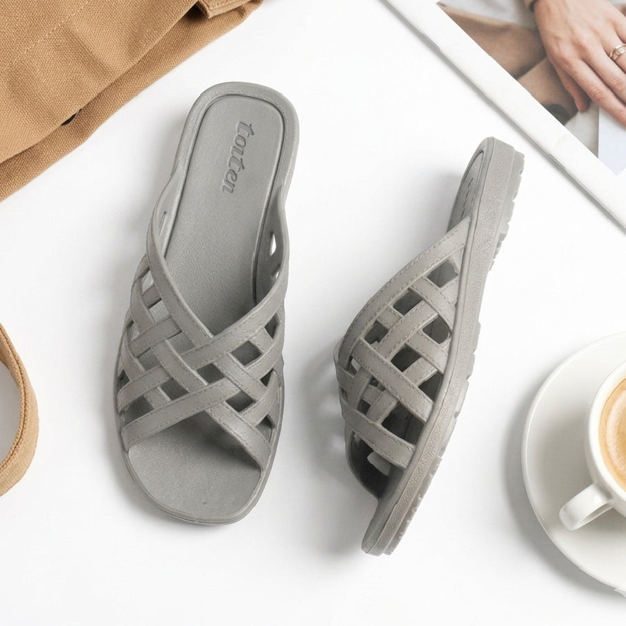 Strips GREY House Slippers for Women