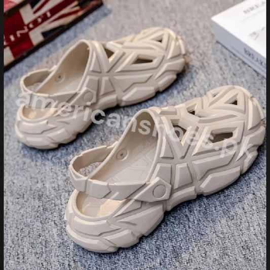 Geometric Texture EVA Clogs for Mens - BEIGE