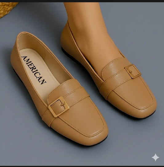 European BEIGE Formal Loafers & Moccasins for Women
